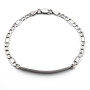 Bracciale con targhetta a maglia figaro in argento 925