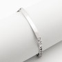 Bracciale con targhetta a maglia figaro in argento 925