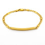 Bracciale con targhetta a maglia figaro in argento oro