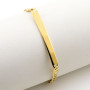 Bracciale con targhetta a maglia figaro in argento oro