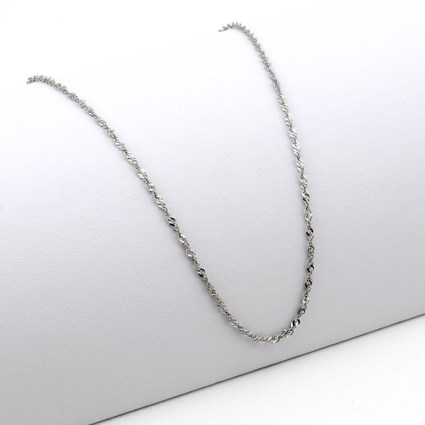 Zoppi Jewels|Catenina maglia Singapore 45cm in oro bianco 18kt