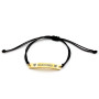 Bracciale con targhetta dorata e cordino nero
