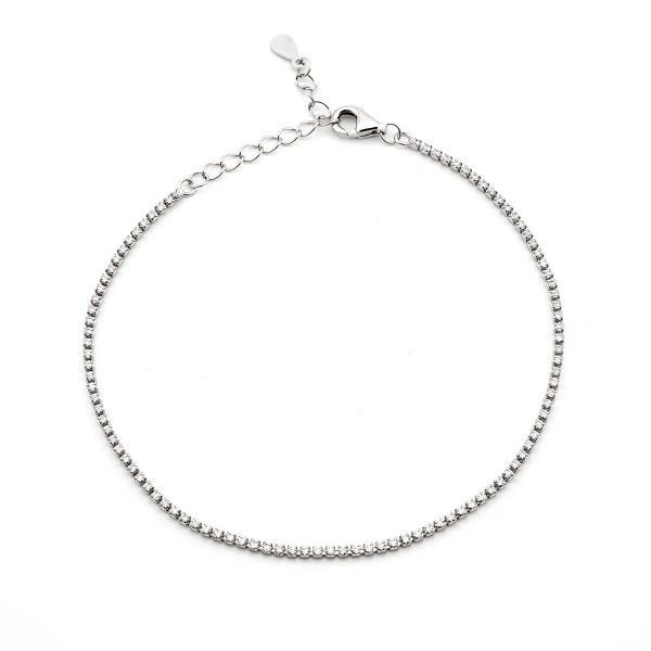 Tennis 1,3mm in argento con pietre bianche