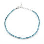 Tennis 2mm in argento con pietre acquamarina