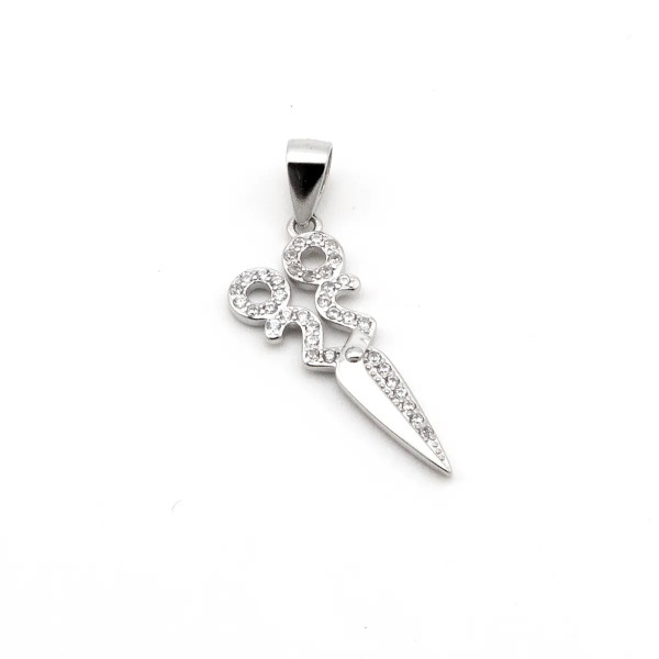 Zoppi Jewels|Ciondolo Forbici portafortuna in argento e pietre