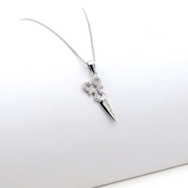 Zoppi Jewels|Collana con forbici in argento e pietre