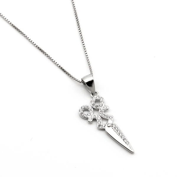Zoppi Jewels|Collana con forbici in argento e pietre