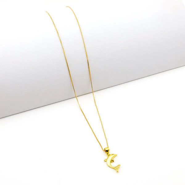 Collana con delfino in argento dorato