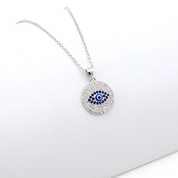 Collana con occhio a pavè in argento