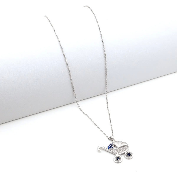 Zoppi Jewels:Collana con carrozzina bebè in argento e pietre:39,00 €