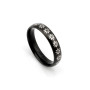 Anello con decoro in acciaio nero