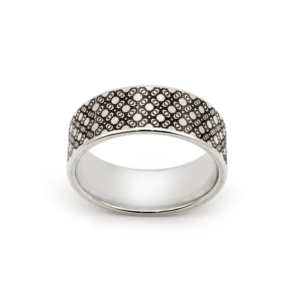 Anello uomo a fascia con decoro