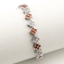 Bracciale tennis con fiori in acciaio e zirconi