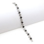 Zoppi Jewels|Bracciale tennis con fiori in acciaio e zirconi bianchi e neri