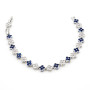 Zoppi Jewels:Bracciale tennis con fiori in acciaio e zirconi bianchi e blu:23,00 €