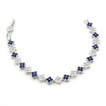 Zoppi jewels|Bracciale tennis con fiori in acciaio e zirconi bianchi e blu|23,00 €