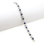 Zoppi Jewels:Bracciale tennis con fiori in acciaio e zirconi bianchi e blu:23,00 €