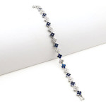 Zoppi jewels|Bracciale tennis con fiori in acciaio e zirconi bianchi e blu|23,00 €