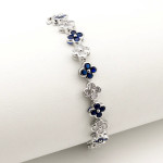 Zoppi jewels|Bracciale tennis con fiori in acciaio e zirconi bianchi e blu|23,00 €