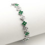 Zoppi Jewels|Bracciale tennis con fiori in acciaio e zirconi bianchi e verde