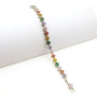 Zoppi Jewels|Bracciale tennis con fiori in acciaio e zirconi multicolor