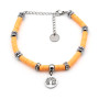Bracciale Albero della Vita in Acciaio e Argilla rosa salmone