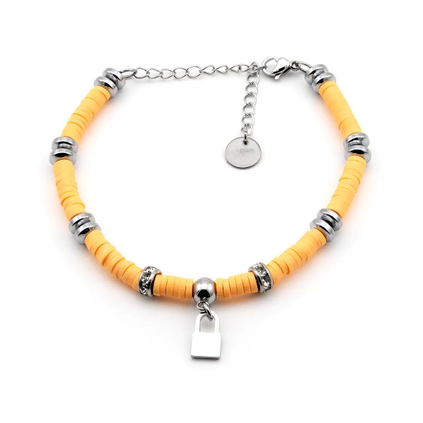 Zoppi Jewels|Bracciale Lucchetto in Acciaio e Argilla Rosa salmone
