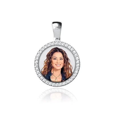 Zoppi jewels|Medaglia foto a colori rettangolare bombata in oro 18kt|480,00 €