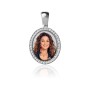 Zoppi Jewels|Medaglia foto a colori ovale con zirconi in oro 9kt