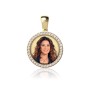 Zoppi Jewels|Medaglia foto a colori Tonda con zirconi in oro 9kt