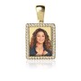 Zoppi Jewels|Medaglia foto a colori Rettangolare con zirconi in oro 9kt