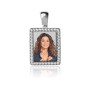 Zoppi Jewels|Medaglia foto a colori Rettangolare con zirconi in oro 9kt