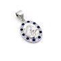 Medaglia della vergine Maria in argento e pietre blu