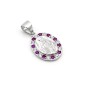 Medaglia della vergine Maria in argento e pietre rosse