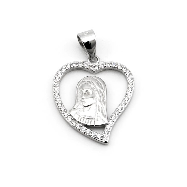 Zoppi jewels|Ciondolo cuore con madonna in argento e pietre|22,00 €