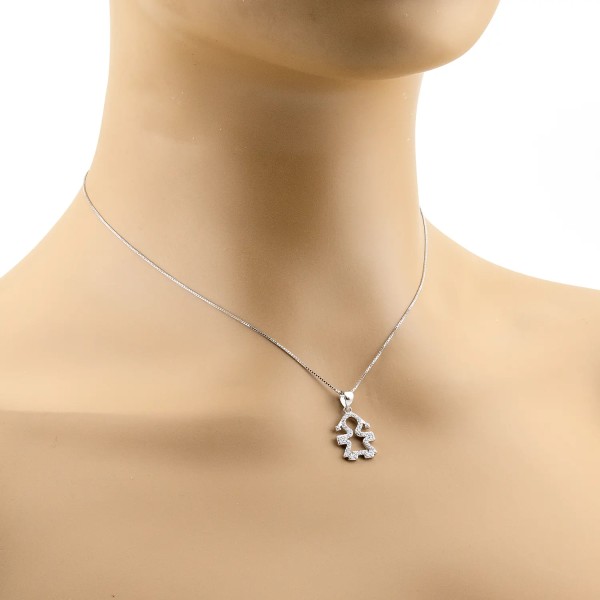 Zoppi Jewels:Collana con bebè contornato di zirconi in argento