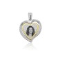 Zoppi Jewels|Medaglia cuore cornice bicolore con pietre in argento - incisa