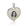 Zoppi Jewels|Medaglia cuore cornice bicolore con pietre in argento - incisa