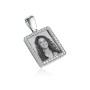 Zoppi Jewels|Medaglia foto incisa Rettangolare con zirconi in argento 925