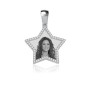 Zoppi Jewels|Medaglia foto incisa Stella con zirconi in oro 18kt