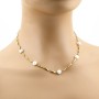Collana in acciaio dorato e perle d'acqua dolce