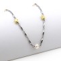 Zoppi Jewels:Collana in acciaio con pepite e perle d'acqua dolce