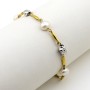 Bracciale in acciaio dorato con pepite e perle d'acqua dolce