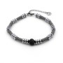 Zoppi Jewels|Bracciale Uomo in acciaio e argilla grigia con sfera nera