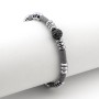 Zoppi Jewels|Bracciale Uomo in acciaio e argilla grigia con sfera nera