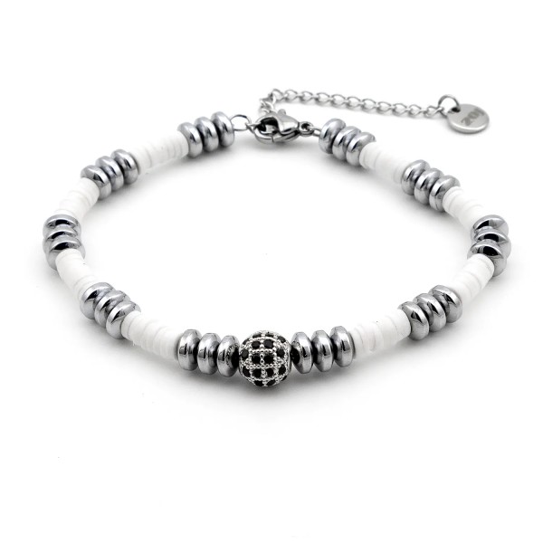 Zoppi jewels|Bracciale Uomo in acciaio e argilla bianca con sfera bianca|21,00 €