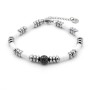 Zoppi Jewels|Bracciale Uomo in acciaio e argilla bianca con sfera nera