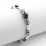 Zoppi Jewels|Bracciale Uomo in acciaio e argilla bianca con sfera nera