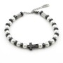 Zoppi Jewels:Bracciale in acciaio con perle e ematite nera e charm croce nera:23,00 €