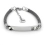Zoppi Jewels|Bracciale in cuoio grigio con targhetta in acciaio